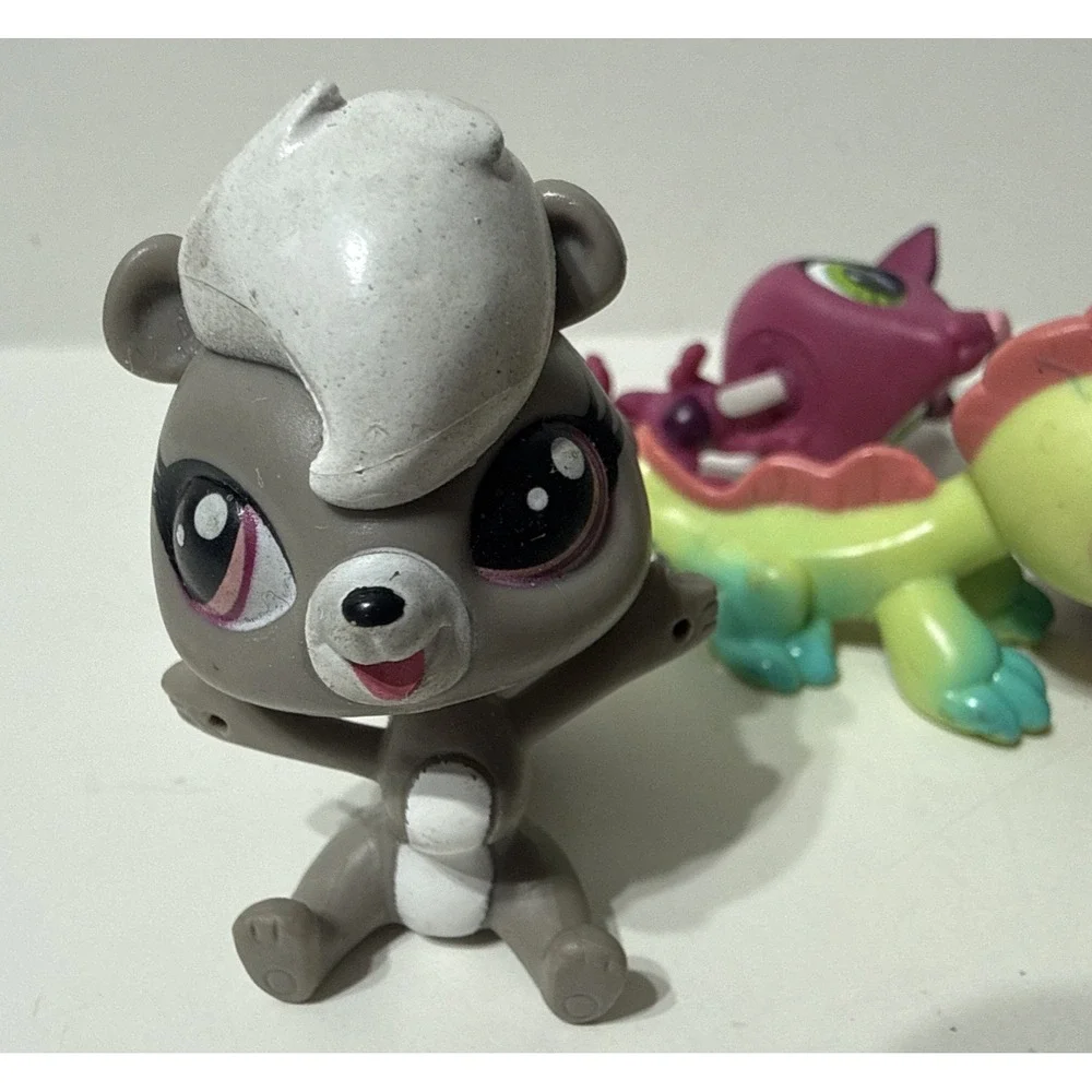 Hasbro Littlest Pet Shop LPS 5 Pcs‎ Mixed LOT  Pink Kangaroo Cat Green Lizard